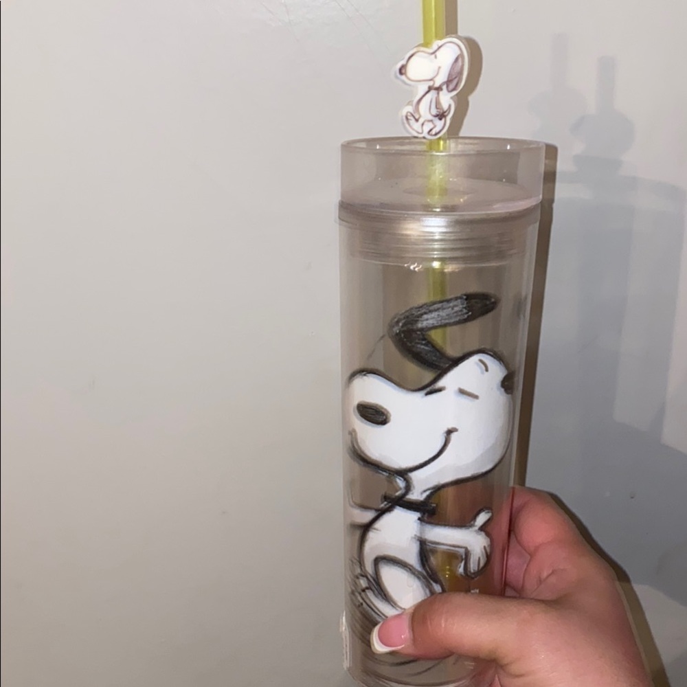 Snoopy Clear Tumbler with Straw